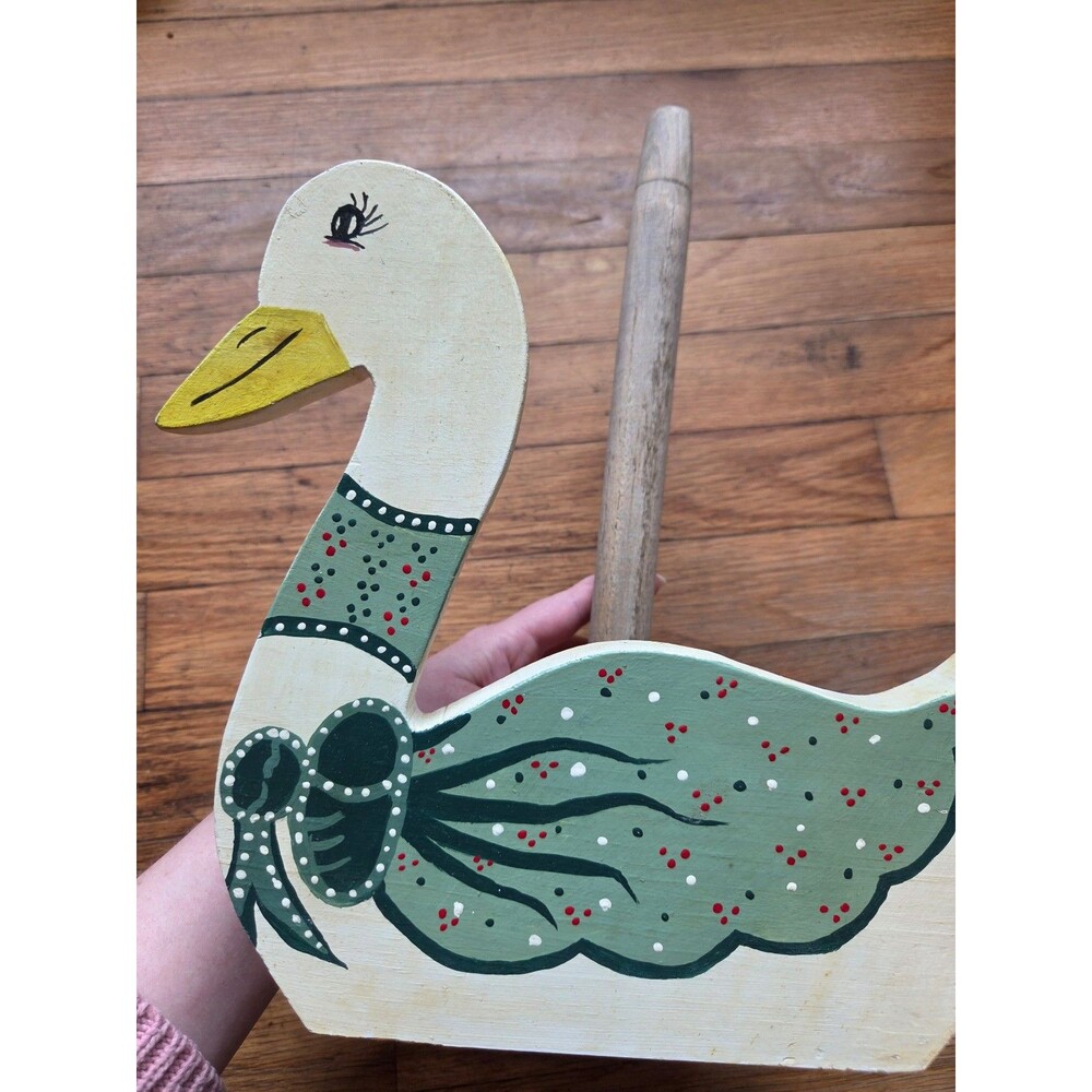 Wooden Goose Paper Towel Holder Kitchen Decor vintage hand painted